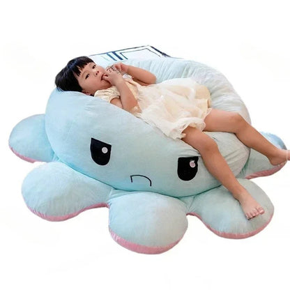 Giant Reversible Octopus Plush – Flip for a Mood Change, Perfect for Kids