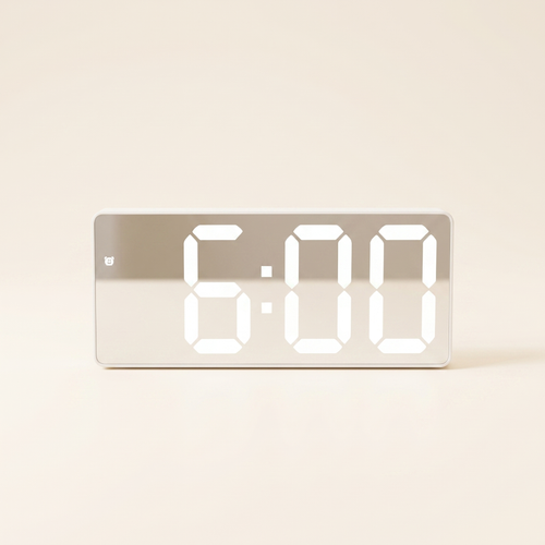 Glass LED Digital Alarm Clock with Temperature Display – Modern Bedside Clock