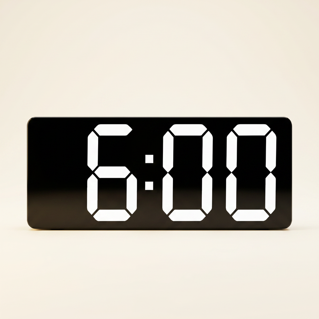 Glass LED Digital Alarm Clock with Temperature Display – Modern Bedside Clock