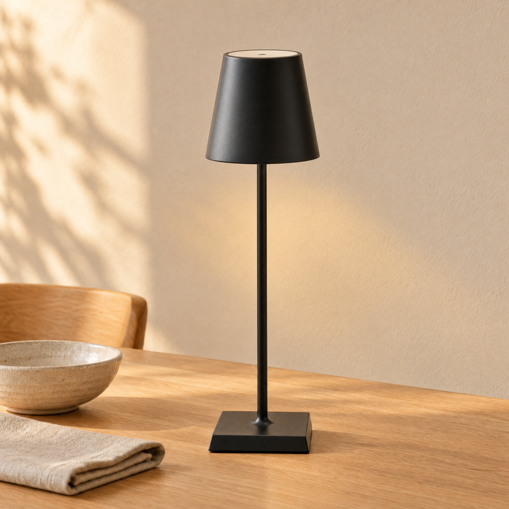 Aluminum Cordless Table Lamp – Rechargeable Touch Dimmable Portable Lamp