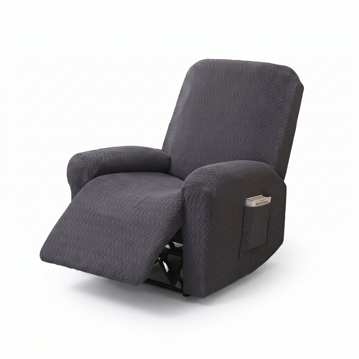 Stretch Recliner Slipcover with Side Pocket – Fitted Washable Chair Cover