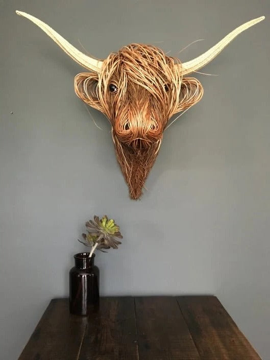 Wall-Mounted Cow Sculpture