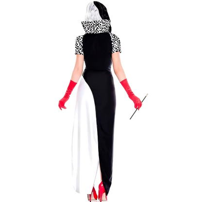 Women’s Glamorous Villain Halloween Movie Costume Dress | Puff Sleeve Asymmetrical