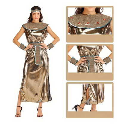 Women’s Elegant Cleopatra Halloween Costume Dress | Maxi