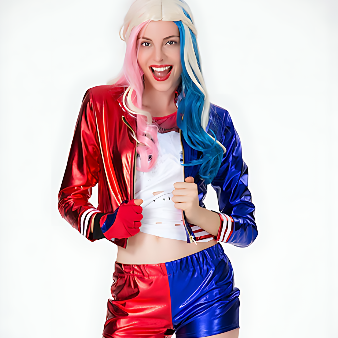 Women's   Clown Halloween Villain Costume Set