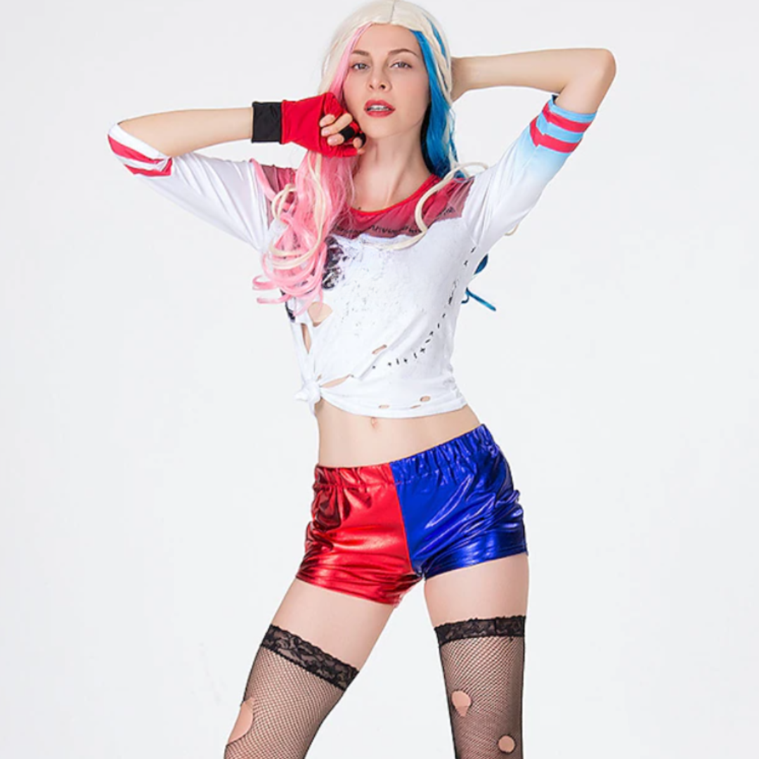Women's   Clown Halloween Villain Costume Set