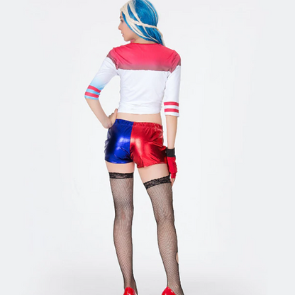 Women's   Clown Halloween Villain Costume Set