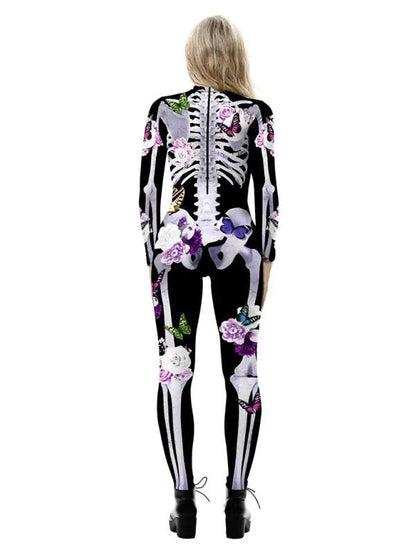 Women's Halloween Costume Jumpsuit | Long Sleeve Skeleton