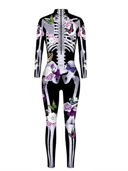 Women's Halloween Costume Jumpsuit | Long Sleeve Skeleton