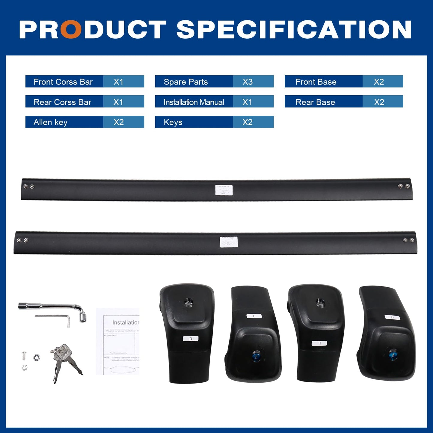 Roof Racks Cross Bars Fit for 2021-2024 Chevrolet Tahoe and Suburban, Yukon and Yukon XL