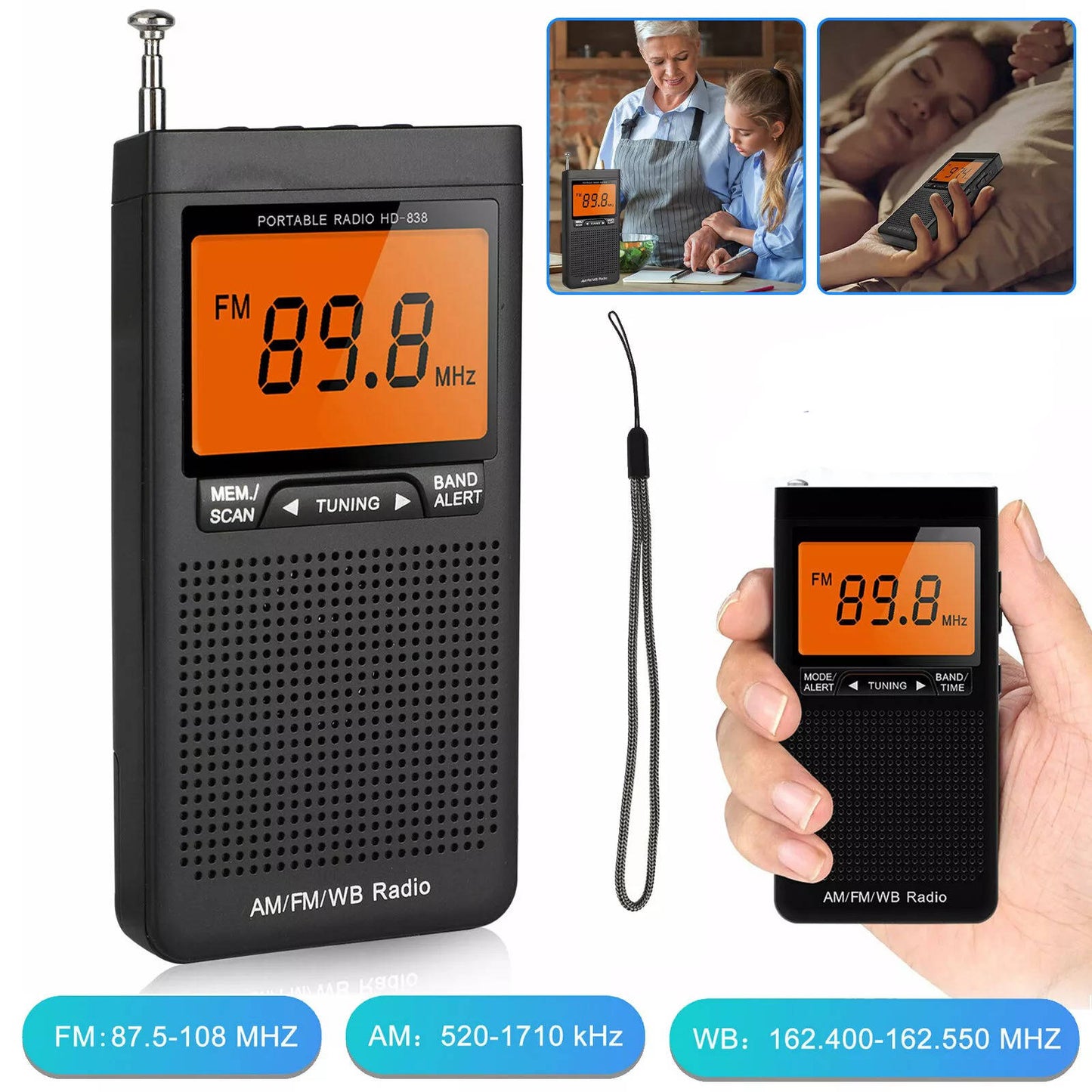 Portable Pocket Radios AM FM