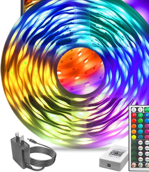 100 ft RGB LED Strip Lights with App, Remote and Music Sync