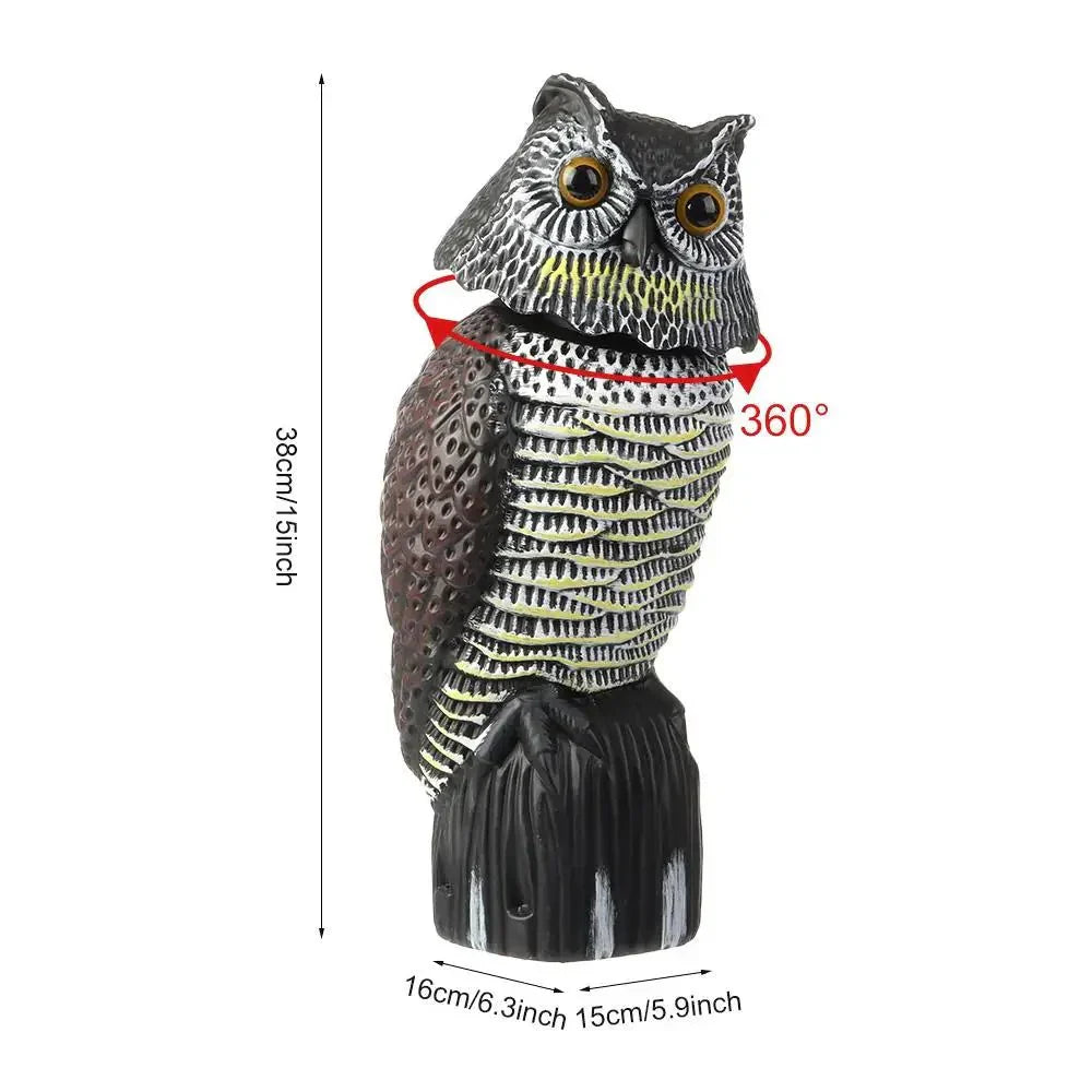 Realistic Fake Owl Decoy With Rotating Head For Pest Control