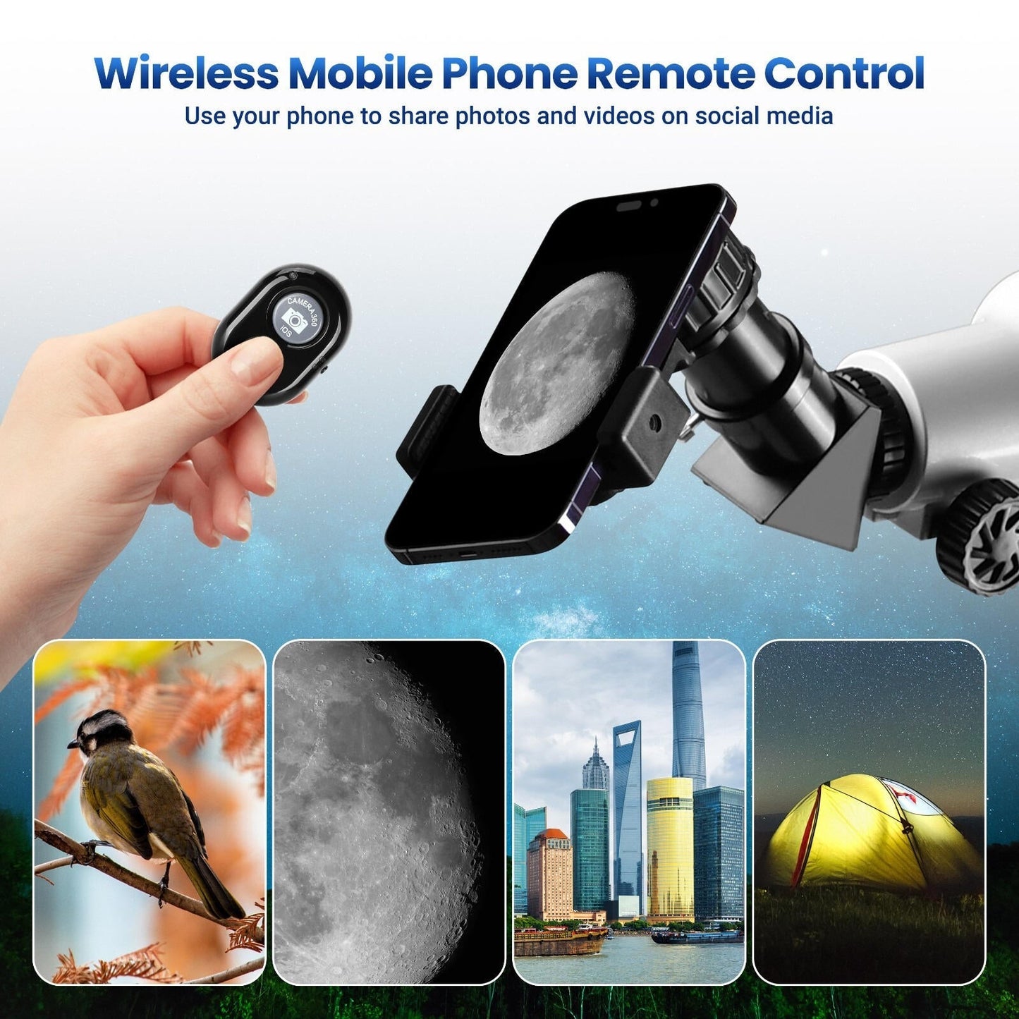Professional Telescope 210X W/ Star Tracking APP for Beginner Adults