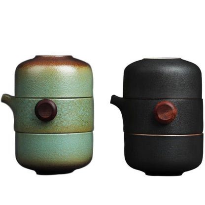 Teapot with 2 Teacups Travel Set Hitomi ( 3 colors)