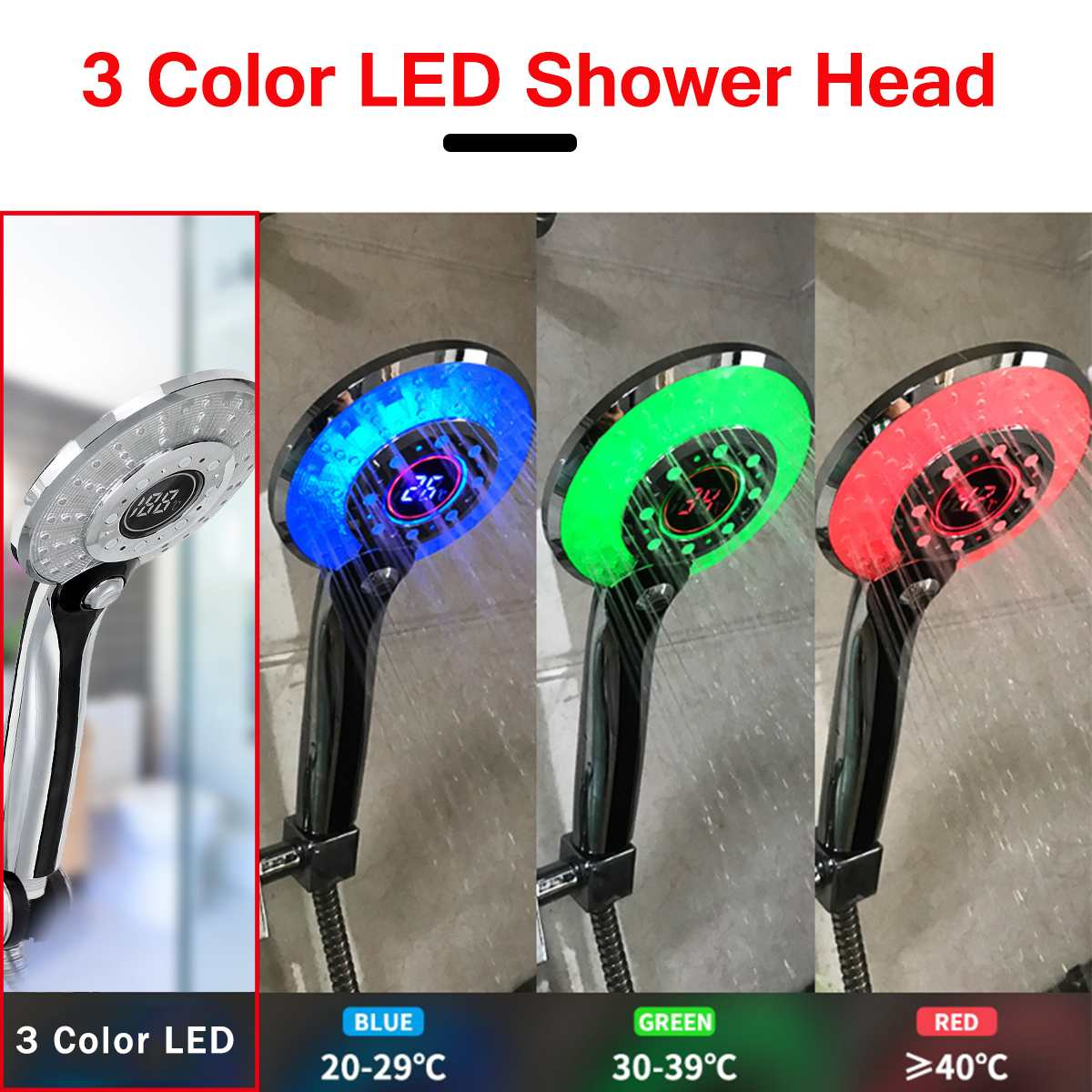 LED Shower Head: Color Shower Head Digital Display