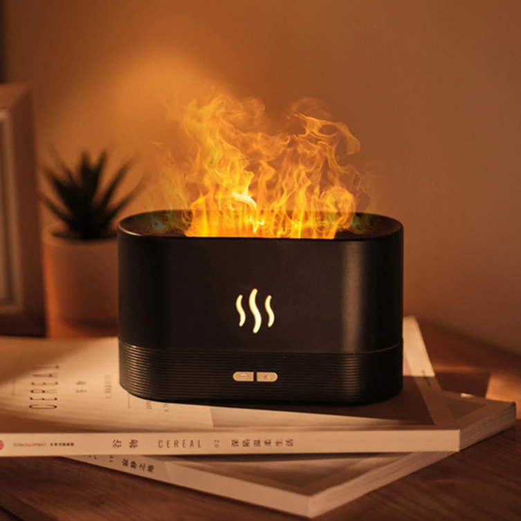 Flame Humidifier Essential Oil Diffuser : Electric Mini Car Fire Aroma Diffuser - SKINMOZ MARKET