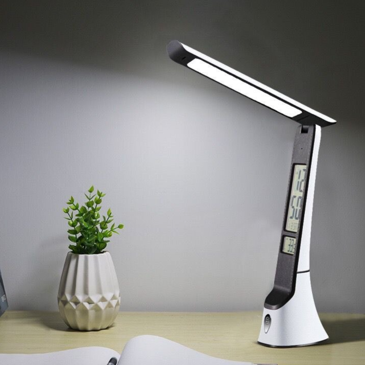 LED Desk Lamp: Office Lamp With Time LCD Screen