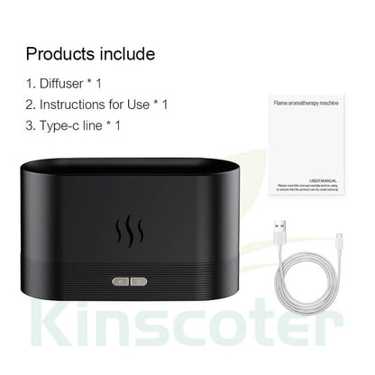 Flame Humidifier Essential Oil Diffuser : Electric Mini Car Fire Aroma Diffuser - SKINMOZ MARKET