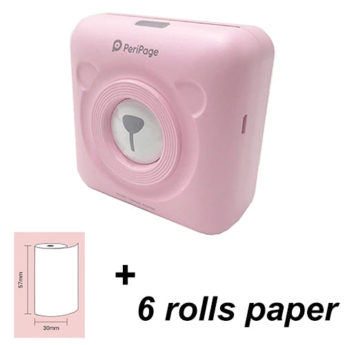 Mini Photo Printer: Instant Portable Wireless Printer + 6 Rolls