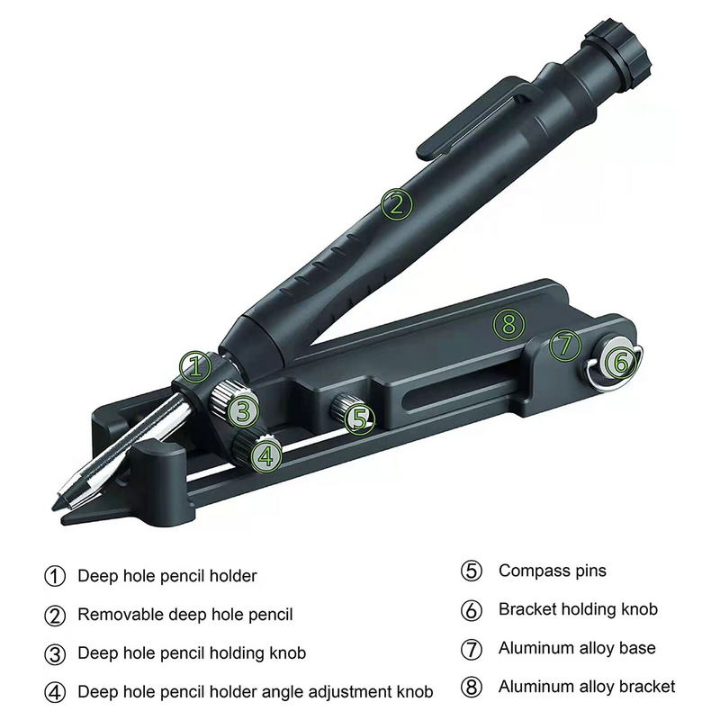Scribing Tool: Multi-function Construction Pencil, Woodworking Measuring Tool - SKINMOZ MARKET