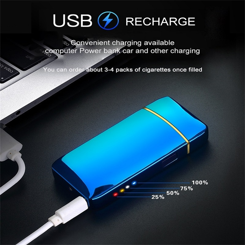 Rechargeable Lighter : Electric Metal Portable Lighter USB - SKINMOZ MARKET