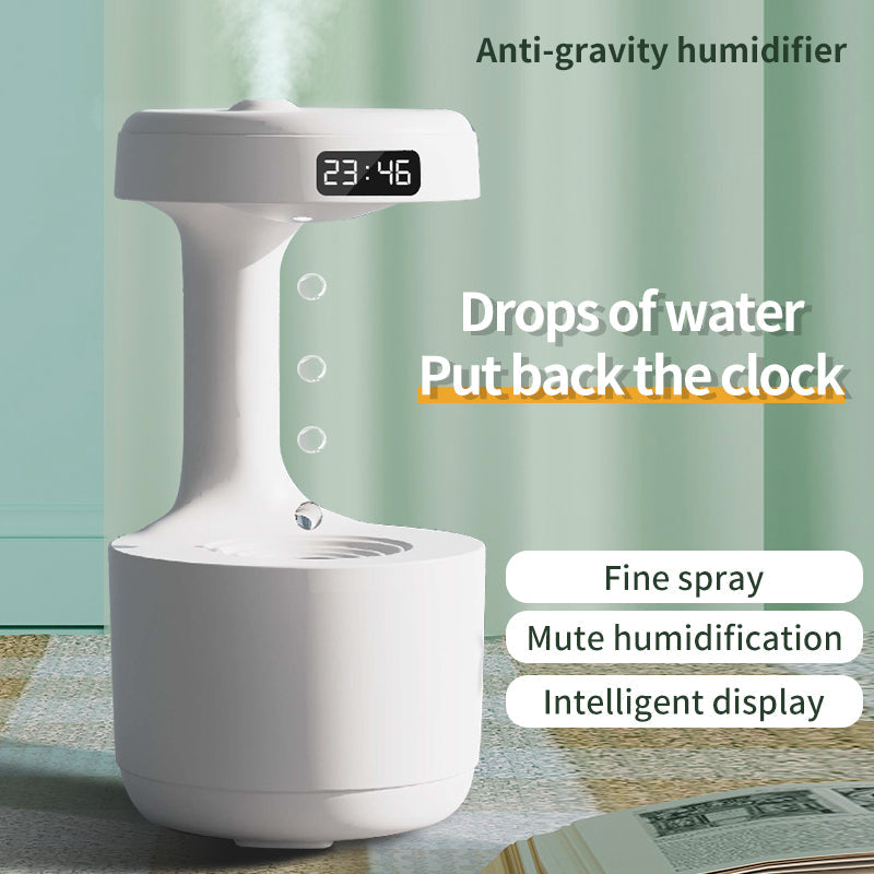 Anti Gravity Humidifier With Clock Water