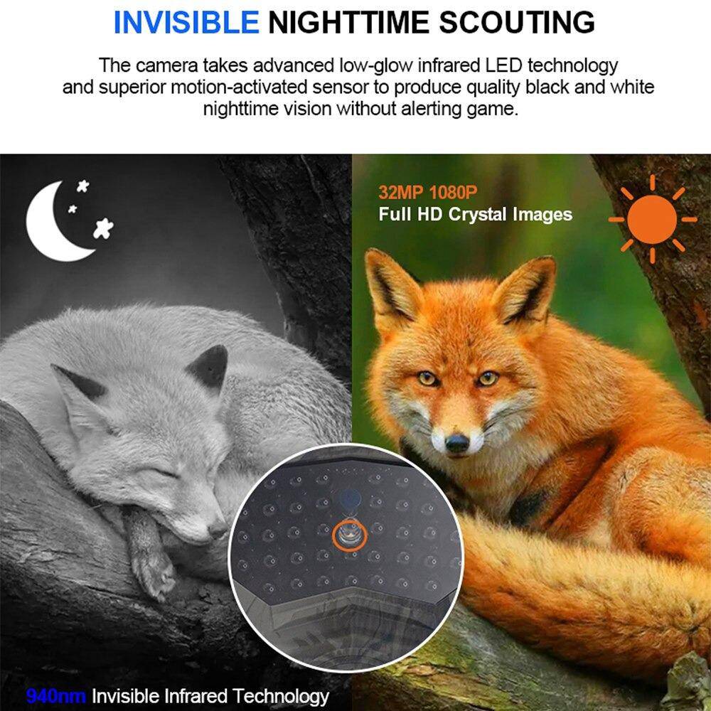 Trail Camera with Waterproof 32MP Wildlife Scouting Hunting Camera - SKINMOZ MARKET