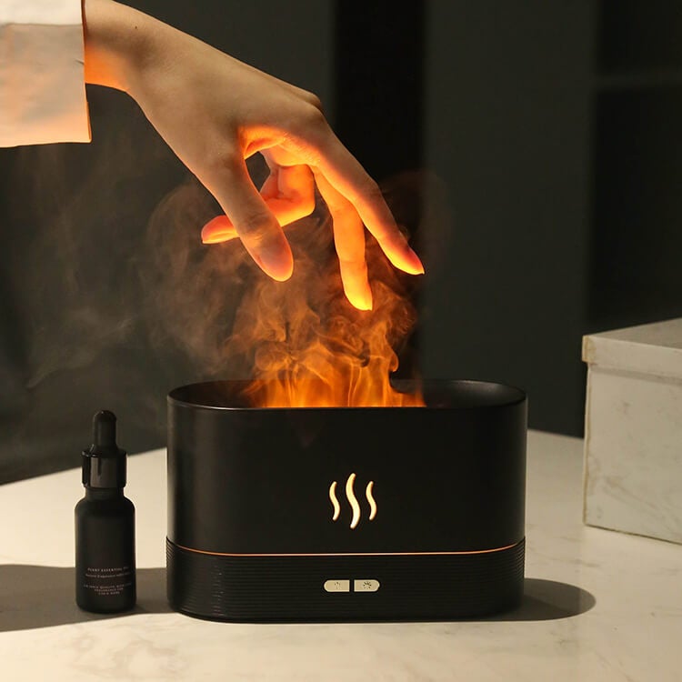 Flame Humidifier Essential Oil Diffuser : Electric Mini Car Fire Aroma Diffuser - SKINMOZ MARKET