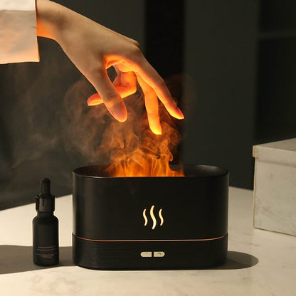 Flame Humidifier Essential Oil Diffuser : Electric Mini Car Fire Aroma Diffuser - SKINMOZ MARKET