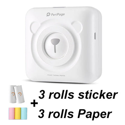 Mini Photo Printer: Instant Portable Wireless Printer + 6 Rolls