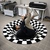 3D Round Vortex Illusion Rug - Black Hole Rug - SKINMOZ MARKET