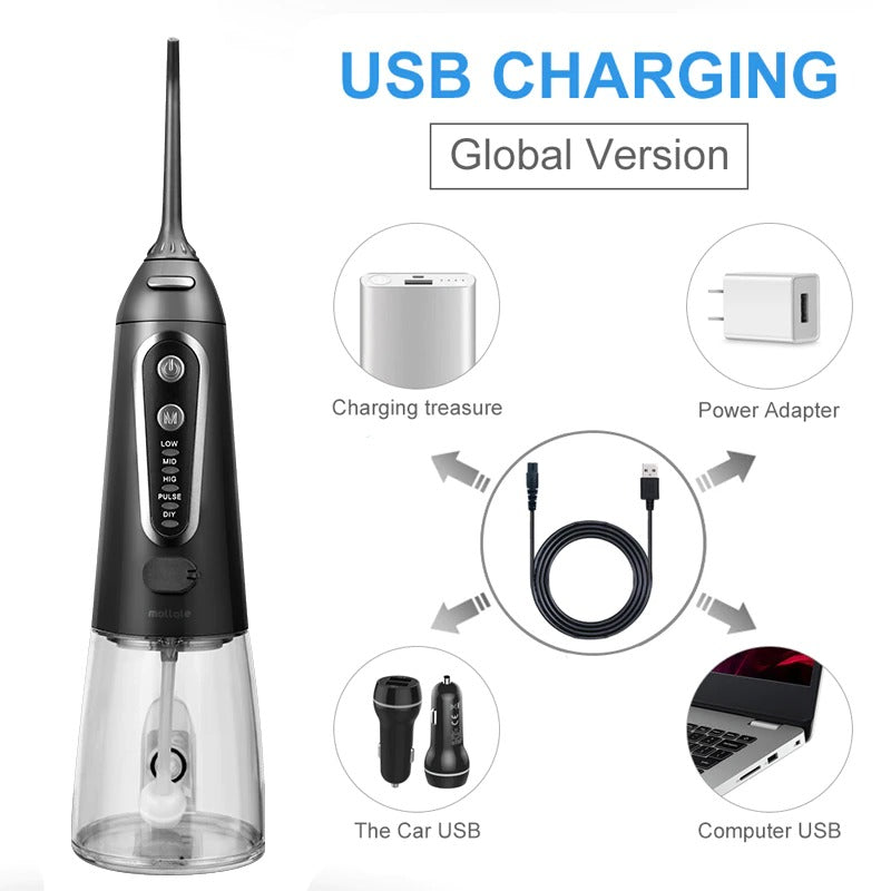 Portable Oral Irrigator - Cordless Water Flosser 5 Modes Dental Teeth Cleaner Rechargeable - SKINMOZ MARKET