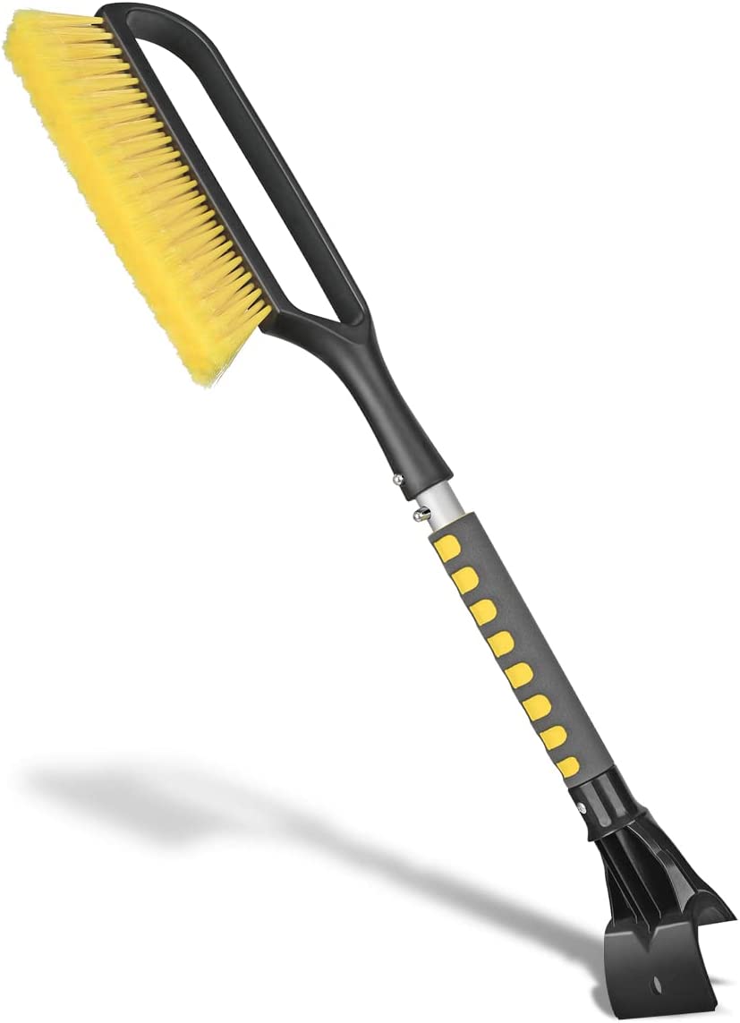 Snow Brush 27 Inch: Detachable Ice Scraper with Comfortable Foam Grip
