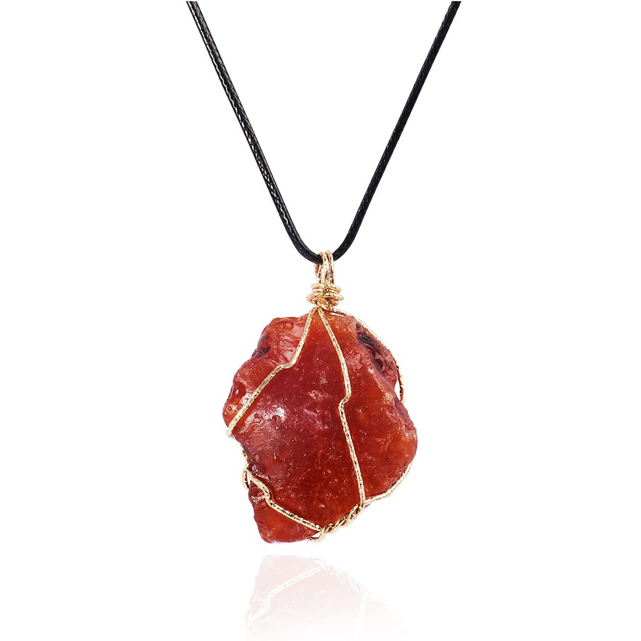 Carnelian Crystal Necklace Red Pendant - SKINMOZ MARKET