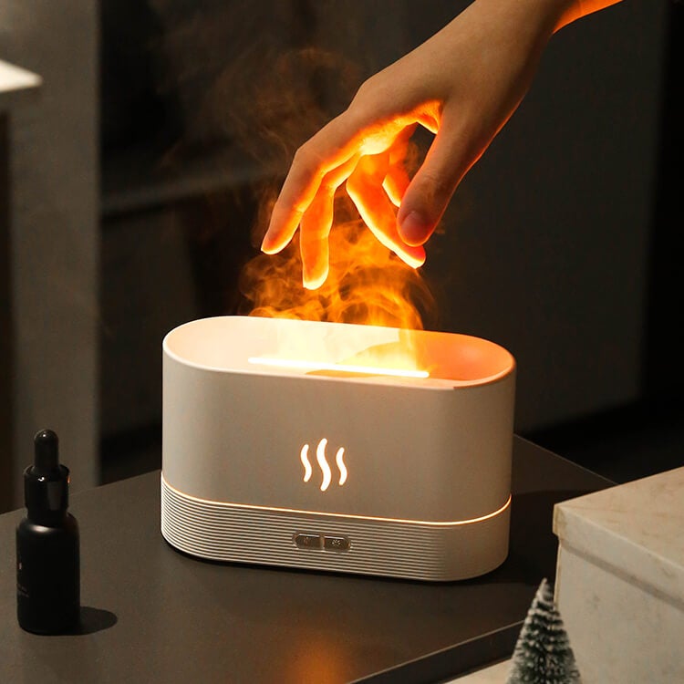 Flame Humidifier Essential Oil Diffuser : Electric Mini Car Fire Aroma Diffuser - SKINMOZ MARKET