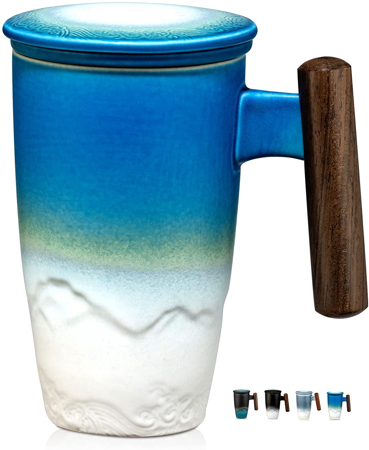 Ceramic Mug : Retro Tea Coffee Cup Creative Stoneware Cups 400ml - SKINMOZ MARKET