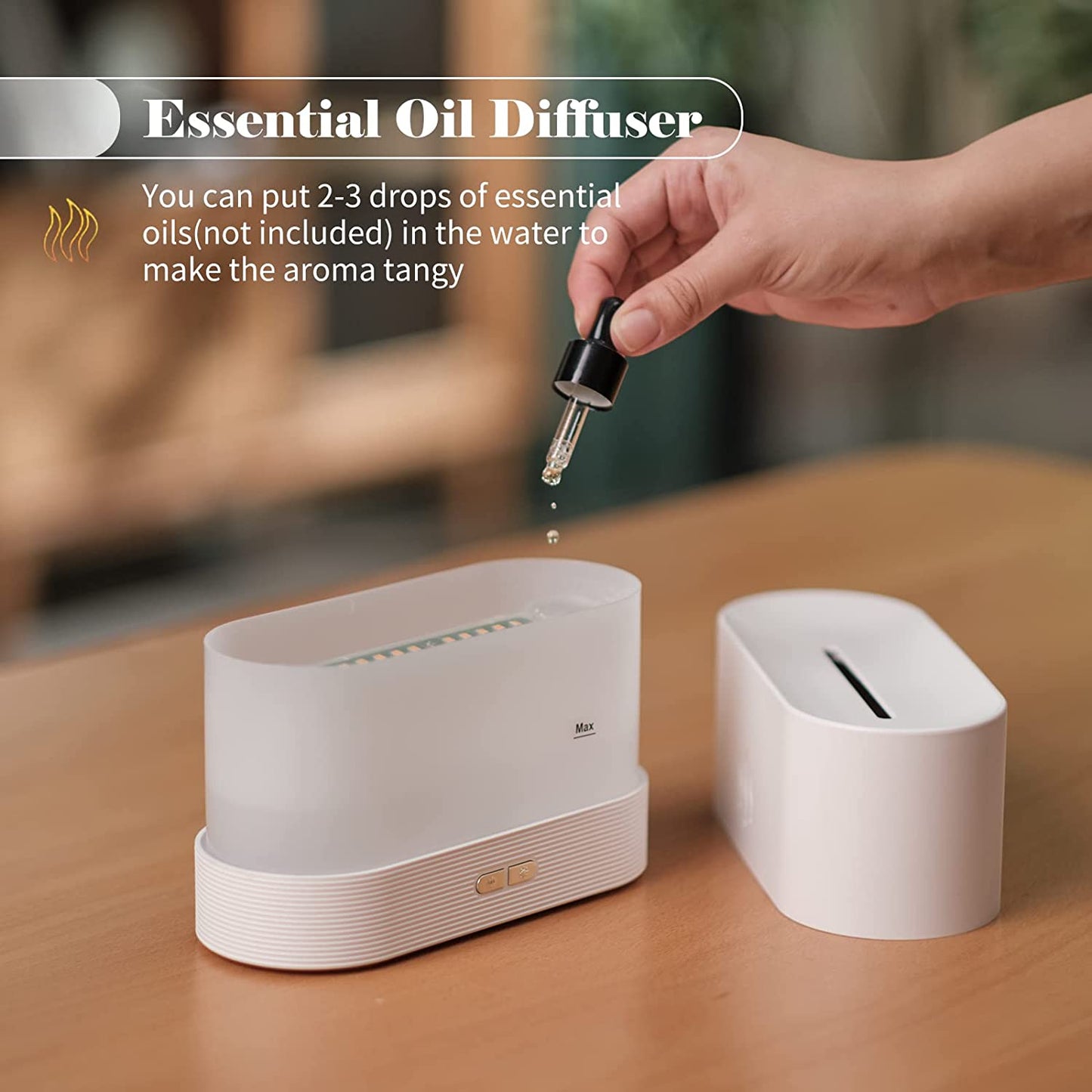 Flame Humidifier Essential Oil Diffuser : Electric Mini Car Fire Aroma Diffuser - SKINMOZ MARKET