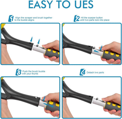 Snow Brush 27 Inch: Detachable Ice Scraper with Comfortable Foam Grip