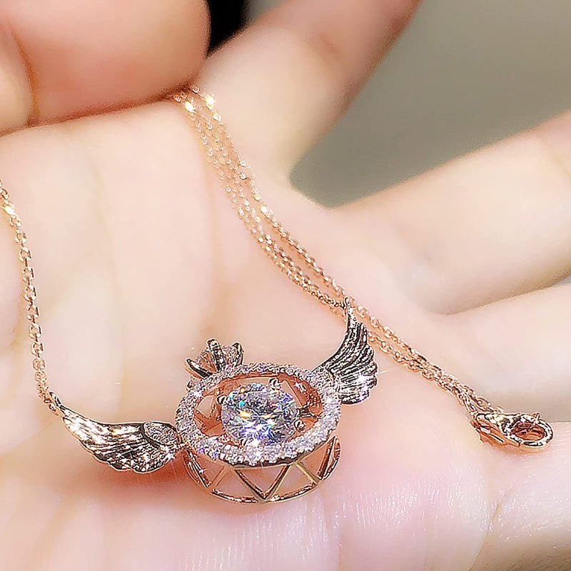 Necklace Angel Wings: Womens Wing Diamond Pendant Necklace