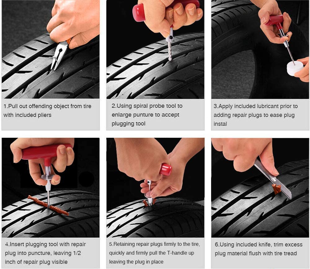 Tire Repair Kit for Tubeless Tires : 98 Pcs For Cars, Trucks, Motorcycles - SKINMOZ MARKET