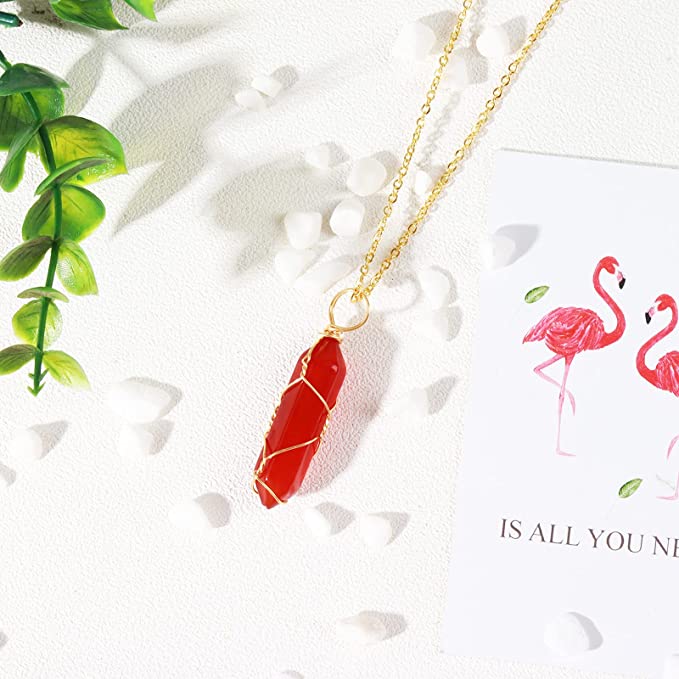 Carnelian Crystal Necklace Red Pendant - SKINMOZ MARKET
