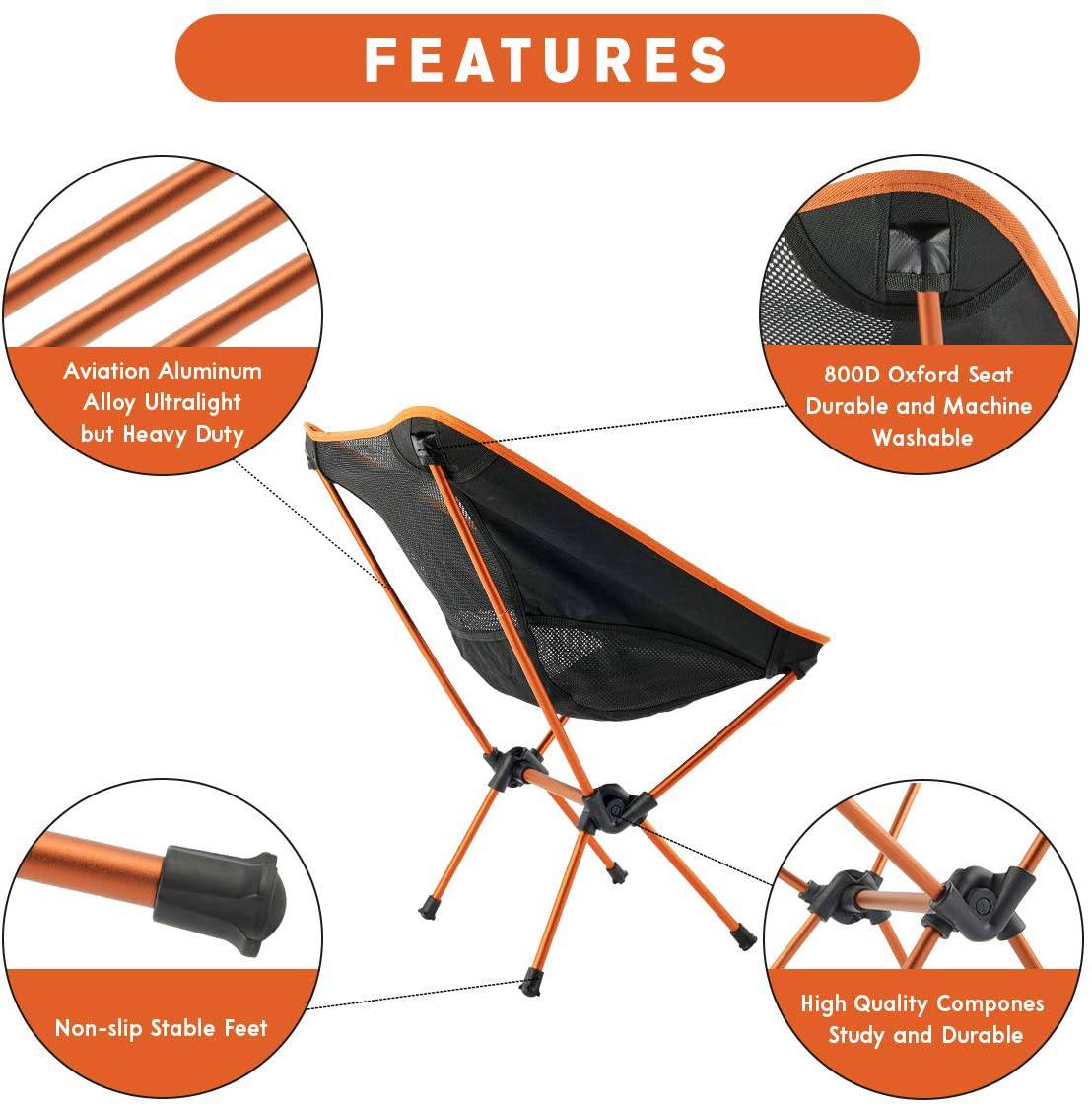 Portable Camping Lightweight Chair : Outdoors Freestyle Rocker  With Carry Bag 330lbs - SKINMOZ MARKET