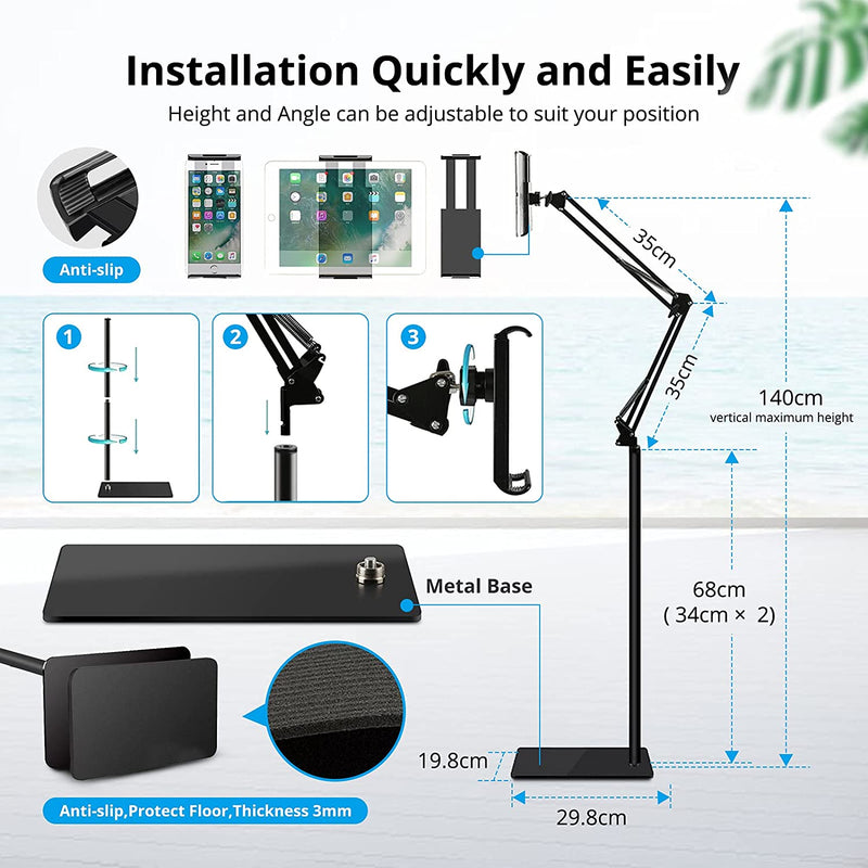 Ipad Stand : Tablet Holder For Ipad, Adjustable Floor Stand for Smartphone, Tablet - SKINMOZ MARKET