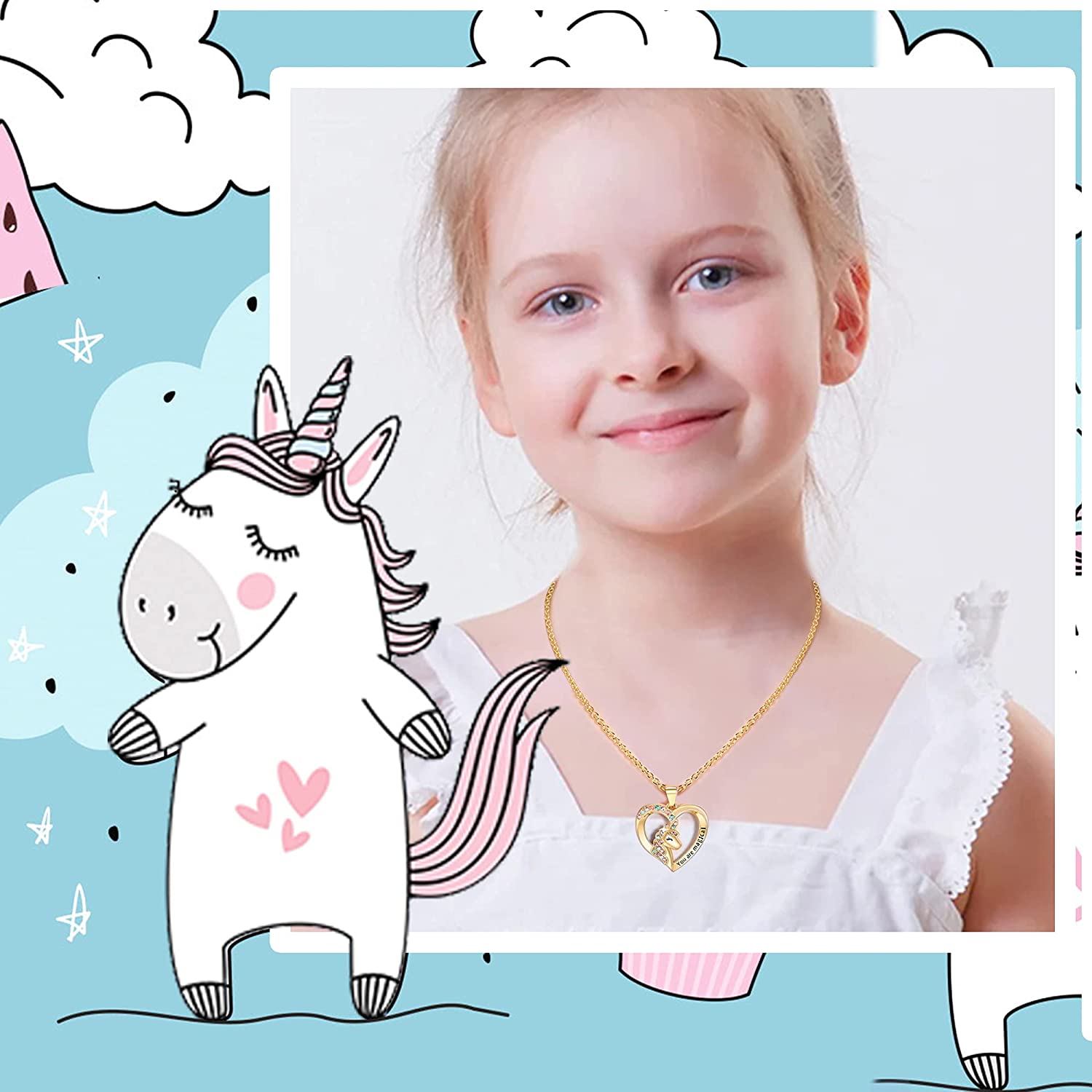 Unicorn Necklace for Women Girls: You Are Magical Necklace