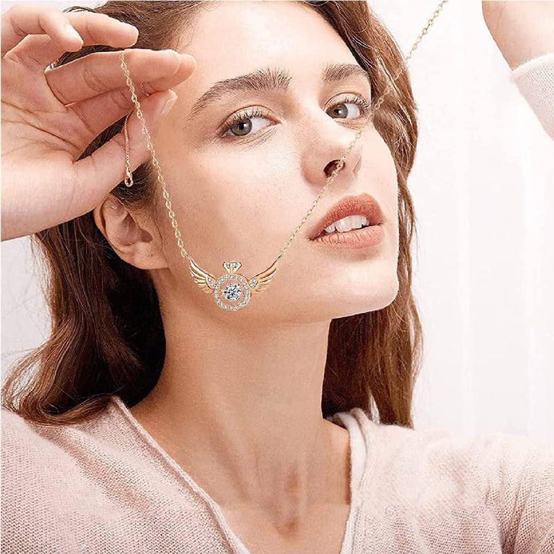 Necklace Angel Wings: Womens Wing Diamond Pendant Necklace
