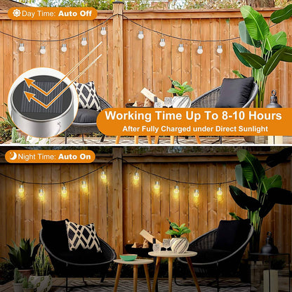Solar Outdoor Hanging Lights - 12Pcs Solar Powered Glass Ball Lights Waterproof For Tree - SKINMOZ MARKET