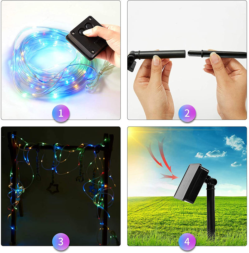 Solar Powered String Lights - Outdoor LED Rope Lights Copper Wire 72 ft/200 LEDs - SKINMOZ MARKET