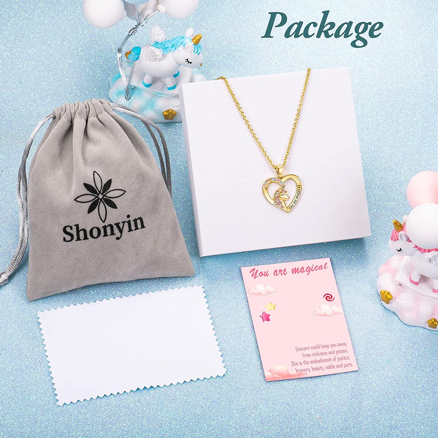 Unicorn Necklace for Women Girls: You Are Magical Necklace