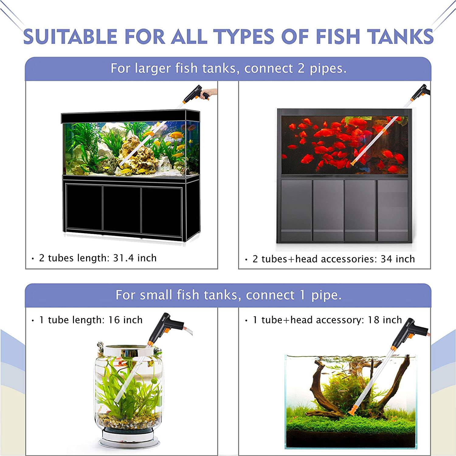 Aquarium Vacuum Gravel Cleaner : Fish Tank Pump Cleaner - SKINMOZ MARKET
